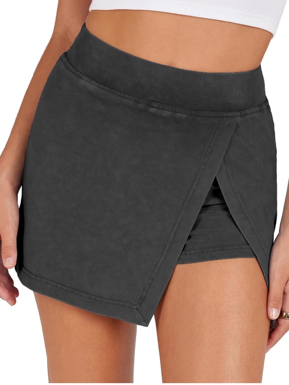 Mini Skort High Waist Casual Split Hem Athletic Bodycon 5